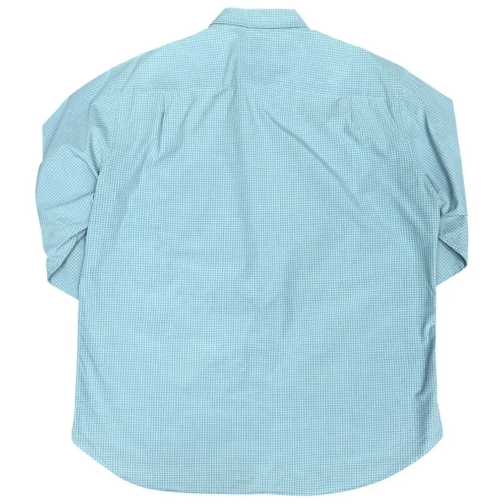 EUC Men's J. CREW Sueded Broadcloth Mini Gingham Blue Shirt | Size‎ XL